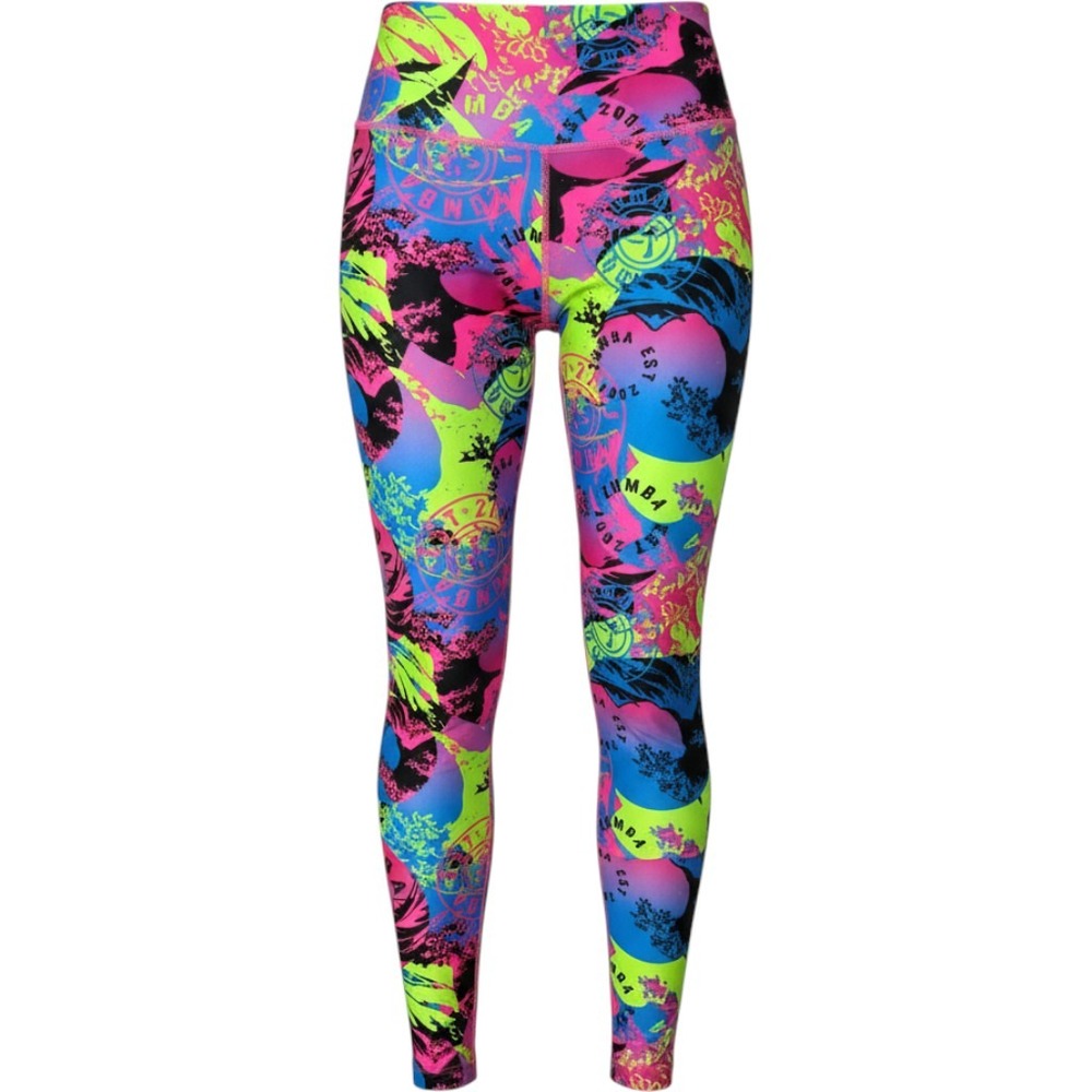 Zumba Wear XSpicy Leggings Womens XS Multicolor Excellent Neon Graphic Print